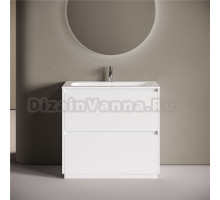 Тумба с раковиной Sancos Libra Floor 90 напольный, белый глянец, раковина СN7019