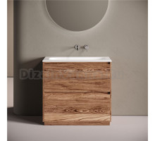 Тумба с раковиной Sancos Libra Floor 90 напольный, дуб чарльстон, раковина СN7019wx