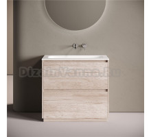 Тумба с раковиной Sancos Libra Floor 90 напольный, дуб галифакс натуральный, раковина СN7019wx