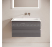 Тумба с раковиной Sancos Folk 90 подвесная, grey soft, раковина СN7019wx