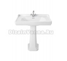 Раковина Roca Carmen 80 глянцевая белая, прямоугольная, с пьедесталом, со столешницей