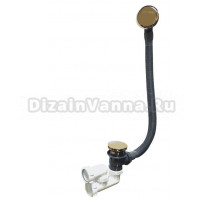 Слив-перелив для ванны Radomir 2-19-3-0-9-000 50 мм, клик-клак, золото, с сифоном