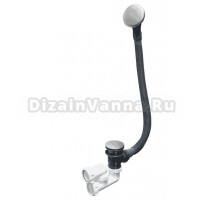 Слив-перелив для ванны Radomir 2-19-5-0-9-000 50 мм, клик-клак, серый, с сифоном