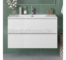 Тумба с раковиной BelBagno Uno 100 подвесная, 2 ящика, bianco opaco