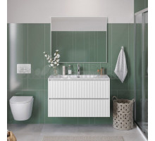 Мебель для ванной комнаты BelBagno Uno 100 подвесная, 2 ящика, bianco opaco