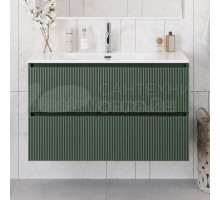 Тумба с раковиной BelBagno Uno 100 подвесная, 2 ящика, матовая еловая