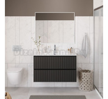 Мебель для ванной комнаты BelBagno Uno 100 подвесная, 2 ящика, матовая темно-серая