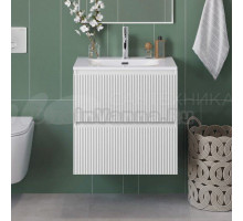 Тумба с раковиной BelBagno Uno 60 подвесная, 2 ящика, bianco opaco