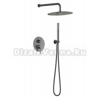Душевая система / Тропический душ встраиваемый Knotlor SS-26/GM, вороненая сталь