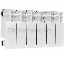 Радиатор биметаллический секционный Stout Titan 200 6 секций, боковое проходное подключение, белый RAL 9016