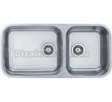 Мойка DUO 60 SAT-90 892X400 в комплекте с сифоном 1127257, ,