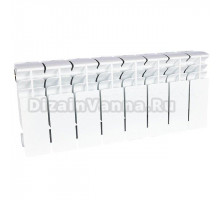 Радиатор биметаллический секционный Stout Titan 200 8 секций, боковое проходное подключение, белый RAL 9016