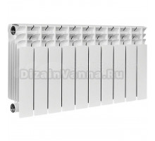 Радиатор биметаллический секционный Stout Titan 350 10 секций, боковое проходное подключение, белый RAL 9016