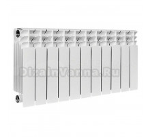 Радиатор биметаллический секционный Stout Titan 350 11 секций, боковое проходное подключение, белый RAL 9016