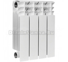 Радиатор биметаллический секционный Stout Titan 350 4 секции, боковое проходное подключение, белый RAL 9016