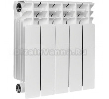 Радиатор биметаллический секционный Stout Titan 350 5 секций, боковое проходное подключение, белый RAL 9016