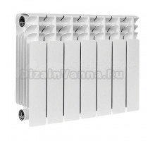 Радиатор биметаллический секционный Stout Titan 350 7 секций, боковое проходное подключение, белый RAL 9016