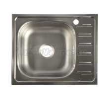 Мойка кухонная Владикс L-258L чаша левая, с сифоном, хром