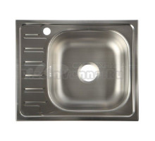 Мойка кухонная Владикс L-258R чаша правая, с сифоном, хром