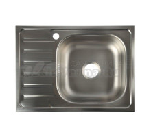 Мойка кухонная Владикс L-266R чаша правая, с сифоном, хром