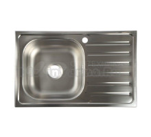 Мойка кухонная Владикс L-276L чаша левая, с сифоном, хром