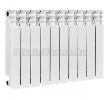 Радиатор биметаллический секционный Stout Titan 500 10 секций, боковое проходное подключение, белый RAL 9016