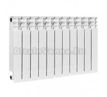 Радиатор биметаллический секционный Stout Titan 500 11 секций, боковое проходное подключение, белый RAL 9016