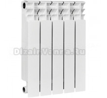 Радиатор биметаллический секционный Stout Titan 500 5 секций, боковое проходное подключение, белый RAL 9016