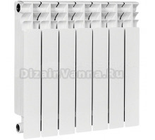 Радиатор биметаллический секционный Stout Titan 500 7 секций, боковое проходное подключение, белый RAL 9016