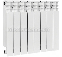 Радиатор биметаллический секционный Stout Titan 500 8 секций, боковое проходное подключение, белый RAL 9016