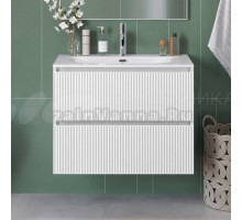 Тумба под раковину без столешницы BelBagno Uno 80 подвесная, 2 ящика, bianco opaco