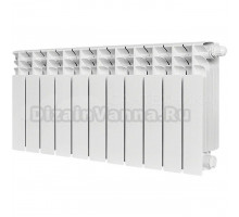 Радиатор биметаллический секционный Stout Titan Ventil 350 11 секций, нижнее правое подключение, белый RAL 9016
