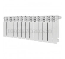 Радиатор биметаллический секционный Stout Titan Ventil 350 13 секций, нижнее правое подключение, белый RAL 9016