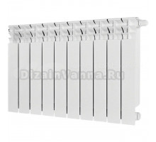 Радиатор биметаллический секционный Stout Titan Ventil 500 10 секций, нижнее правое подключение, белый RAL 9016