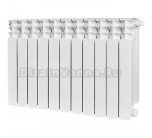 Радиатор биметаллический секционный Stout Titan Ventil 500 11 секций, нижнее правое подключение, белый RAL 9016