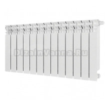 Радиатор биметаллический секционный Stout Titan Ventil 500 13 секций, нижнее правое подключение, белый RAL 9016