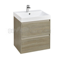 Тумба с раковиной Roca Ona 60 темный вяз, раковина ZRU9307561