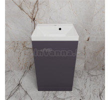 Тумба с раковиной Style Line Моно 50 напольная, графит нубук, раковина Asti 50 белая