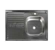 Мойка кухонная Владикс L-401R чаша правая, без сифона, хром