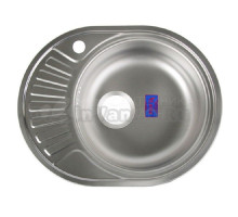 Мойка кухонная Владикс L-457R чаша правая, с сифоном, хром