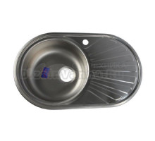 Мойка кухонная Владикс L-274L чаша левая, с сифоном, хром