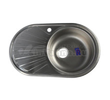 Мойка кухонная Владикс L-274R чаша правая, с сифоном, хром