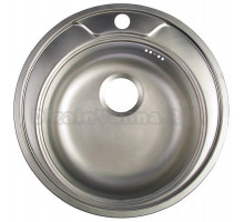 Мойка кухонная Владикс L-449 с сифоном, хром