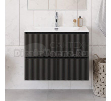 Тумба с раковиной BelBagno Uno 90 подвесная, 2 ящика, матовая темно-серая