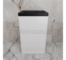 Тумба с раковиной Style Line Моно 50 напольная, белый глянец, раковина Asti 50 антрацит