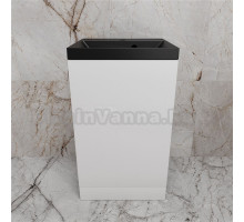 Тумба с раковиной Style Line Моно 50 напольная, белый софт, раковина Asti 50 антрацит