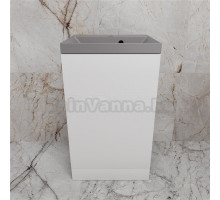 Тумба с раковиной Style Line Моно 50 напольная, белый софт, раковина Asti 50 серый шелк