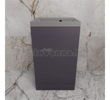 Тумба с раковиной Style Line Моно 50 напольная, графит нубук, раковина Asti 50 серый шелк