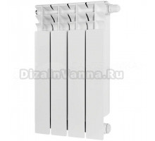 Радиатор биметаллический секционный Stout Titan Ventil 500 4 секции, нижнее правое подключение, белый RAL 9016
