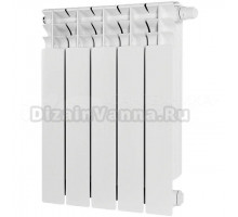Радиатор биметаллический секционный Stout Titan Ventil 500 5 секций, нижнее правое подключение, белый RAL 9016